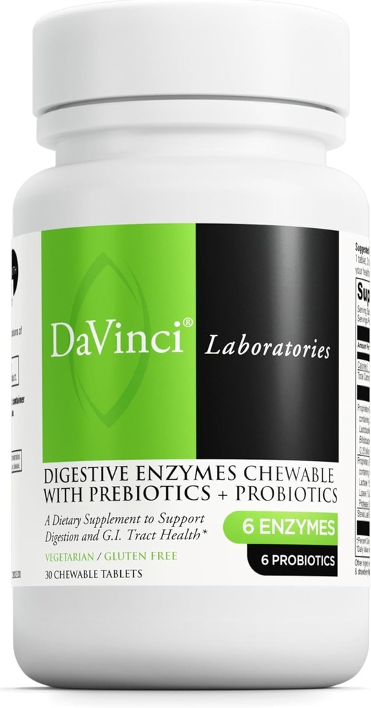 DAVINCI - Mega Probiotisk ND med fordøjelsesenzymer Chewable - 30 tyggetabletter