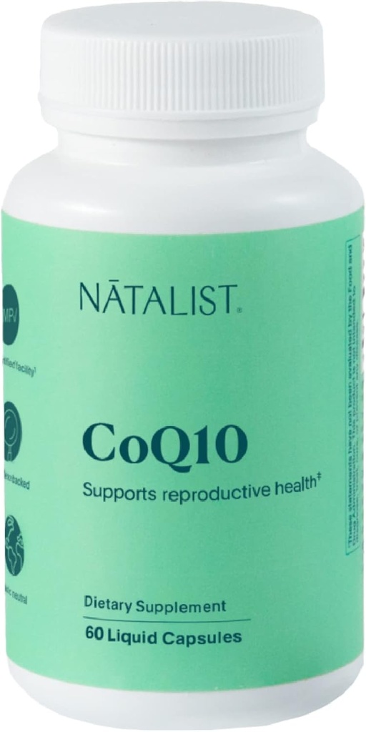 NATALIST CoQ10 Ubiquinone 120 mg daglig fertilitet Vitamin Kraftig antioxidant Defense & Cellular Energy Support Supplement - Høj Absorption for kvinder & mænd Vegan, non- GMO - 60 flydende kapsler