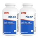 Rugby Niacin 500mg - vitamin B3 supplement til mænd og kvinder - 1000 tabletter (2- Pack)
