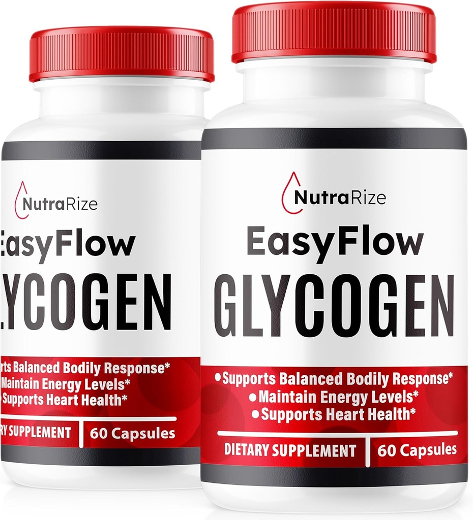 NutraRize (2 Pack) Easy Flow Glycogen, EasyFlow Glycogen Support Capsules, Easy Flow Glyco Optimizer, Officiel EasyFlow Glyco Optimizer Caps, Easy Flow Detox Rense, Easy Flow Glycol (120 Kapsler)