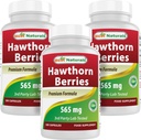 Bedste Naturals Hawthorn Berry 565 mg 180 kapsler (180 greve (pakning med 3))