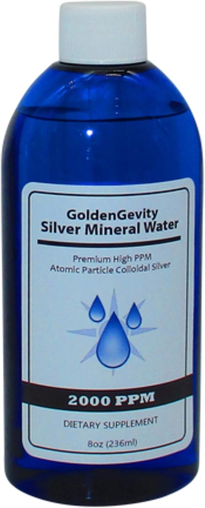 2000 PPM Bioactive Atomic Colloidal Silver, 8 oz - 124; Non- Toxic, Non- GMO Trace Mineral immunsupportsupplement