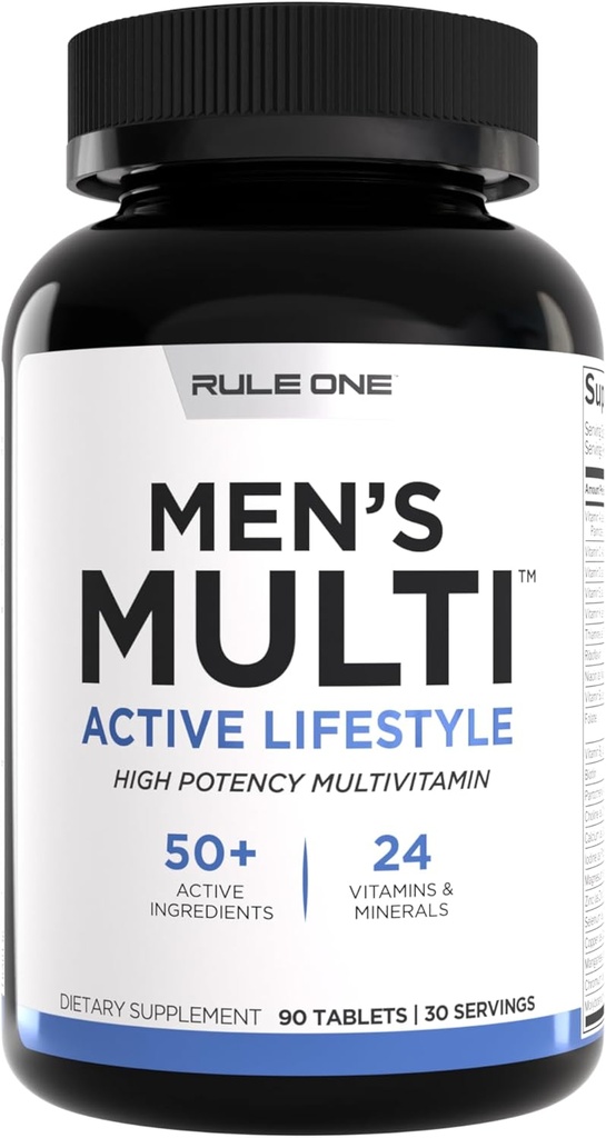 Regel 1 Mænds Multi - Mænds daglige vitaminer, essentielle mineraler, superfood, fordøjelsesenzymer, aminosyrer, & antioxidanter til aktiv livsstil og wellness support (90 tabletter, 30 dages forsyning)