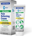 Globe Pain Relieving Cream Plus 4% Lidocaine, Maximum Strength Numbing Relief, Fast Acting Topical Therapy for Muscle Aches, Joint Pain, Backache, Neck Pain, Soreness, Sprains & Spasms, Unscented, 3oz