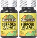 Nature 's Blend Iron Ferrosulfate 325mg BPK, Assorted, Tablets, 100 Count, Pack of 2