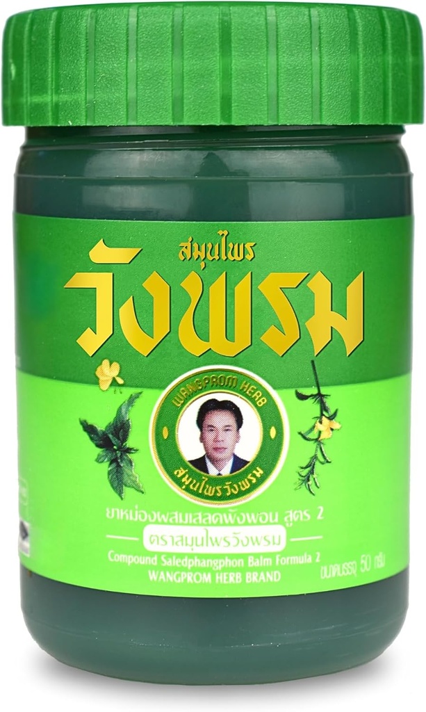 Compound Saledphangphon Balm Balm / Salve Formel 2 50g Cooling Anti- Itch for Insect / Bugs Bites Pain (Grøn, Cool Salve (Plastic Flaske))