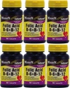Mason Vitaminer Folinsyre B- 6 & B12 Heart Health Formel 90 tabletter per flaske Pakning med 6 Total 540 tabletter