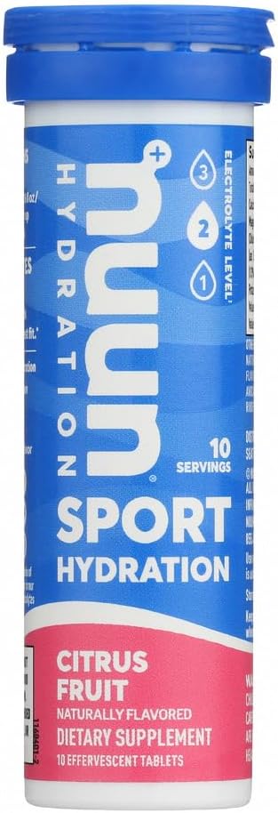 Nuun Active Citrus Fruit Electrolyte Enhanced Drick Tablets (6- pakke med 10)