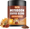 Mushroom kaffe med 10 svampe, colombianske Instant Coffee Powder med Lions Mane, Reishi, Chaga, Cordyceps, Shiitake, Maitake, Tyrkiet Tail - Mushroom supplement til energi, fokus, immunforsvar