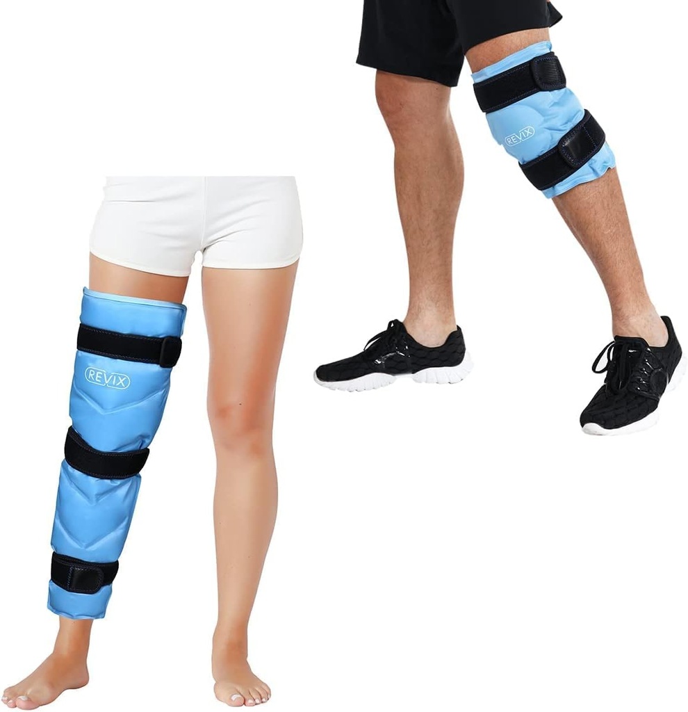 REVIX knæ Ice Pack Wrap for skader Genanvendelige og store Gel Ice Wrap for ben, Hip, Tugh, Knee og Shin Splint