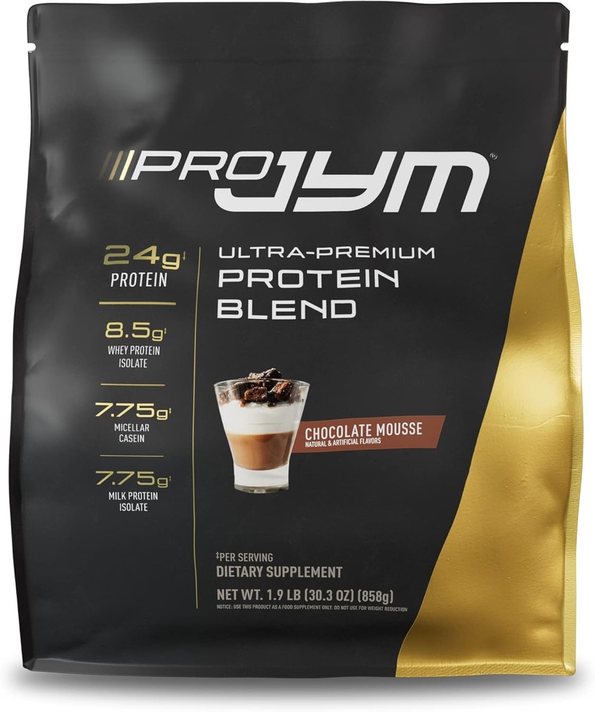 JYM Supplement Science Pro JYM Chocolate Mousse Protein Powder - Whey Protein Isolates, Casein, & Milk Protein, Lean Muscle Building for mænd og kvinder, 22 Servering