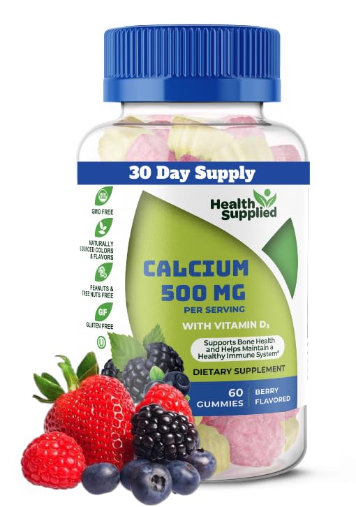 Calcium 500mg med vitamin D3 1000 IE Gummestoffer