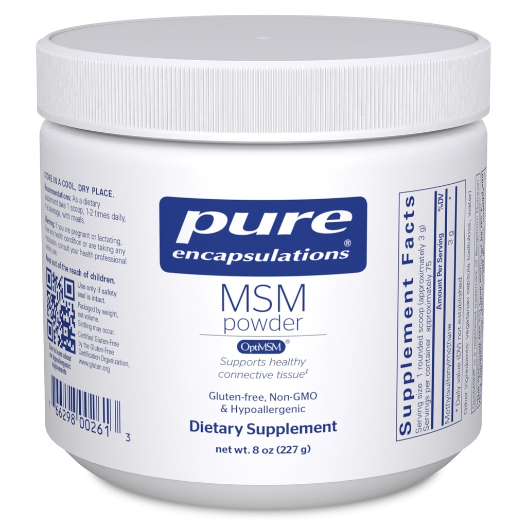 Pure indkapsninger MSM Pulver • 124; Hypoallergen Supplement understøtter fælles, immunforsvar, og luftveje • 124; 8 Ounces