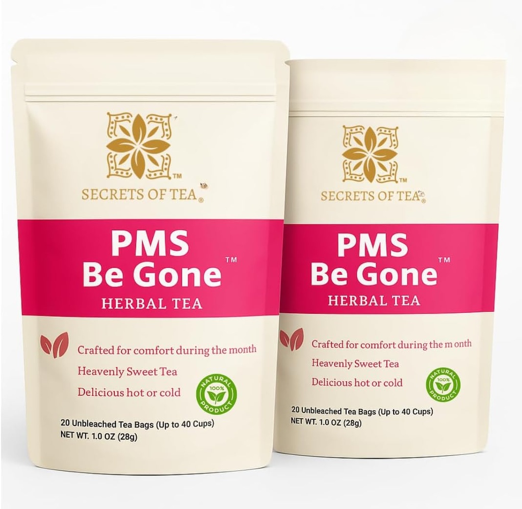 Hemmeligheder af te PMS Tea for kvinder og teenagere - Natural USDA Organic Koffein Free Herbal Tea - 80 Server- 40 Greve (2 Pack)