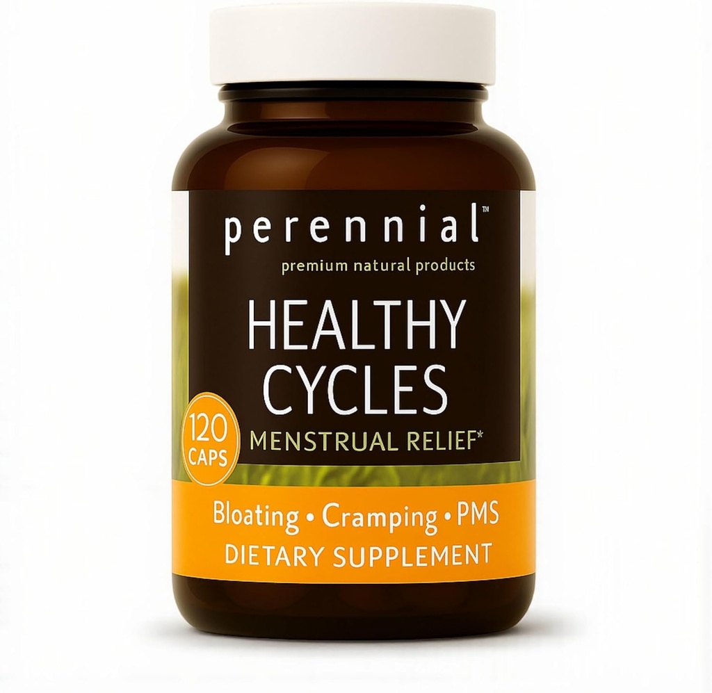 Flerårige sunde cykler - PMS og periode Relief supplement med Vitex, Dong Quai, og Raspberry Leaf - Understøtter menstruation balance og komfort - Naturlig formel for kvinders cyklus sundhed - 120 kapsler