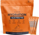 Type Zero Clean Hydration + Electrolytes Drink Mix (30 Single-Serving Packets) - Avanceret Hydrering til enhver lejlighed (Tangerine)