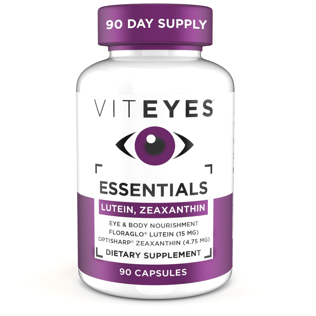 Vitøjne Essentials Eye Health Kosttilskud, Lutein & Zeaxanthin for Macular Support, 90 kapsler