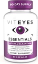 Vitøjne Essentials Eye Health Kosttilskud, Lutein & Zeaxanthin for Macular Support, 90 kapsler