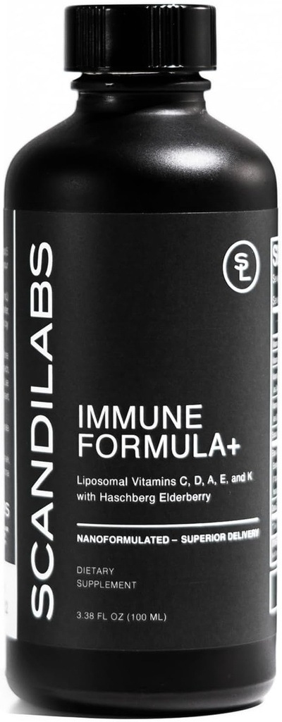 Immunformel + 7- in-1 Liposomal Wellness Blend med kraftfulde antioxidanter, Vitaminer C, D, A, E, K1, K2, og Elderberry Mec124; Vegan Mec124; Gluten Free Mec124; Non- GMO Mec124; CGMP Certified