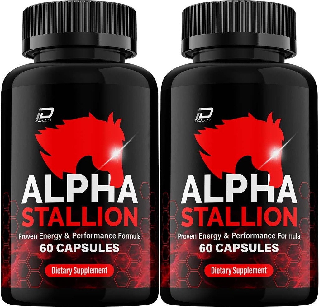 Alpha Hingst piller Officiel formel - AlphaHingst kapsler High Performance Formel - Maksimal styrke, Alpha Hingst All- Natural Formel, StallionAlpha Anmeldelser (2 Pack - 120 Kapsler)