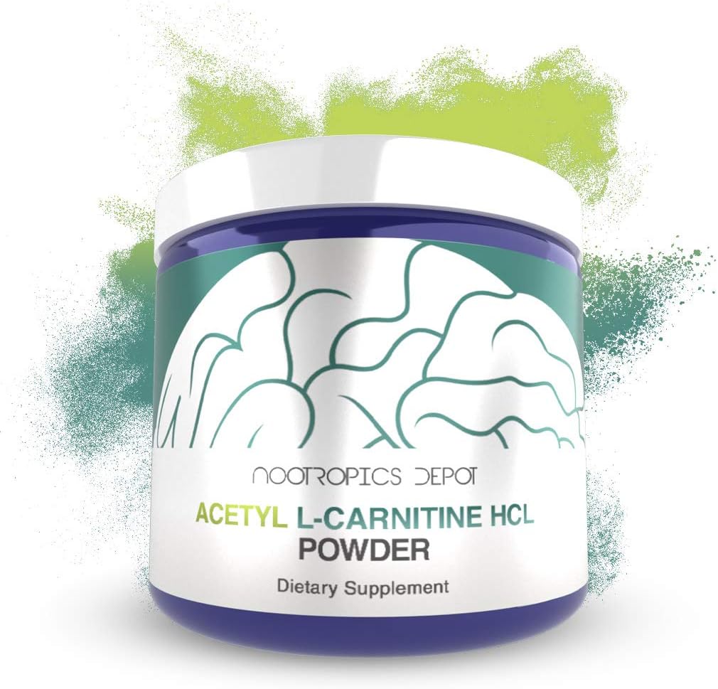 Nootropics Depot Acetyl L-Carnitine Powder | HCL Form | 125 Grams | ALCAR | Amino Acid Supplement | Energy Supplement | Supports Mitochondrial Function, Weight Loss, and Healthy Aging