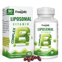 Liposomal B Complex designet til høj absorption B vitaminer med Cholin Inositol vitamin B1, B2, B3, B5, B6, biotin, folat, Metyleret B12- immunforsvar, energi, hjerne hjerte Support 90 Softgels