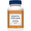 Den Vitamin Shoppe Keratin til hår med Biotin & Collagen, understøtter stærk, sund hår, hårluster (120 kapsler)