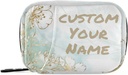 Custom Pill Box 7 Dag Pill Case Bag Golden Flowers Personaliseret Navn Rejse Pill Organizer Bag med lynlås Portable ugentlige sag Kompakt størrelse for Vitamin Supplement Holder