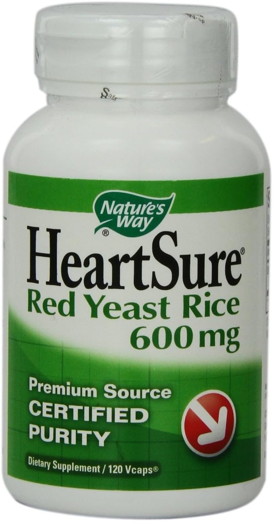 Nature 's Way HeartSure Red Gær Rice 600 mg to gange dagligt, 120 VCs