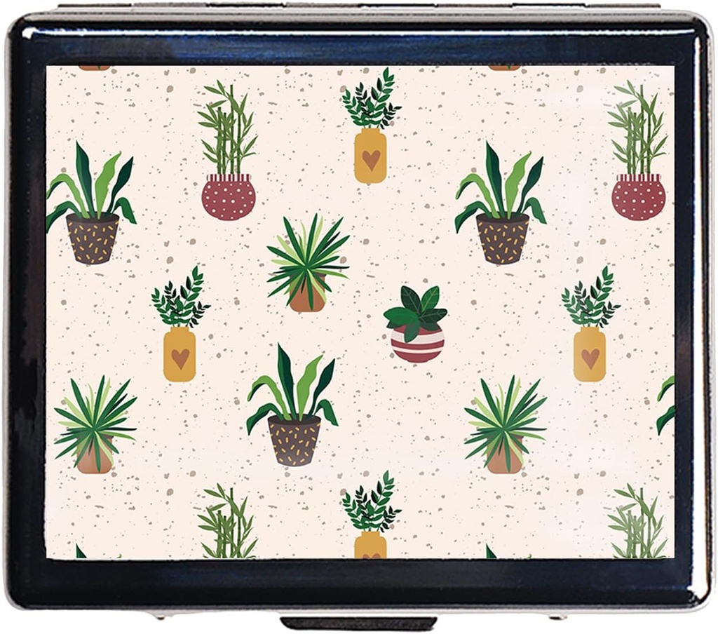 Sølv Vintage Pill Box 7 Dag Metal Pill Box med spejl og 8 Compartments Cute Travel Pill Organizer til Purse (Cute Cactus)