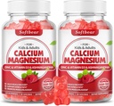 softbear Calcium Magnesium Zinkgummier til voksne & børn, Suagra-Free Calcium Magnesium Zink D3 tillæg for ben Styrke & immunforsvar, Raspberry Flavor 120 Tæl