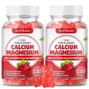 softbear Calcium Magnesium Zinkgummier til voksne & børn, Suagra-Free Calcium Magnesium Zink D3 tillæg for ben Styrke & immunforsvar, Raspberry Flavor 120 Tæl