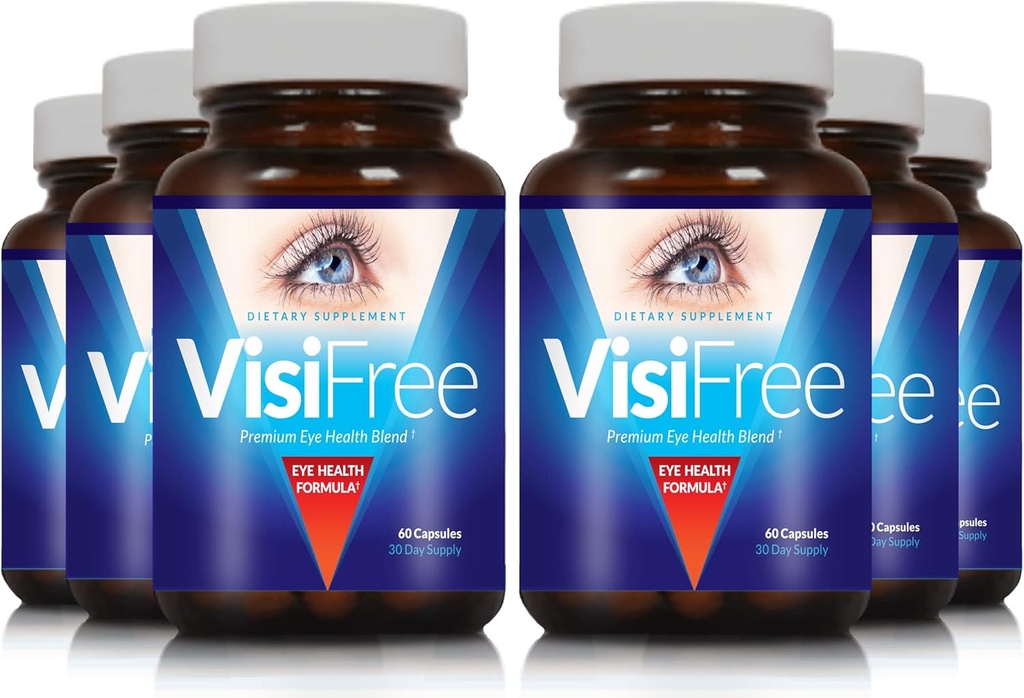 Øjentilskud til voksne - Bedste Kapsler til Øjensundhed - Inkluderer Vitamin & Mineral til Sund klar Vision - Kapsler til Øjensyn Forbedring - 6 Pack
