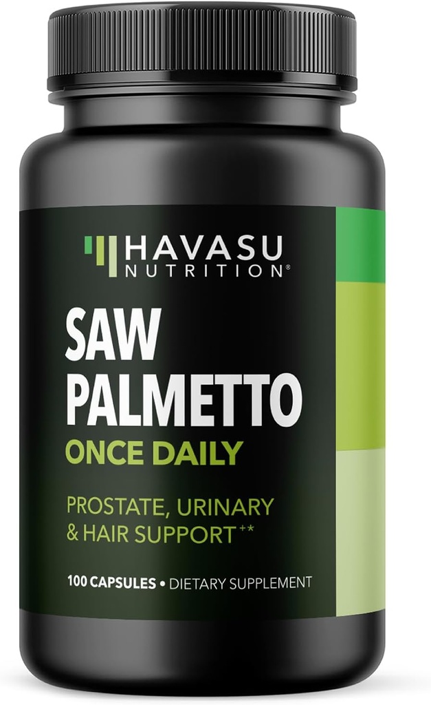 Saw Palmetto for mænd prostata sundhed supplement til fremme af urinveje funktion - 500mg per servering - 100 greve - DHT Blocker Hår Vitamin - Vegan, non-GMO kapsler, Over 3 Måned Supply