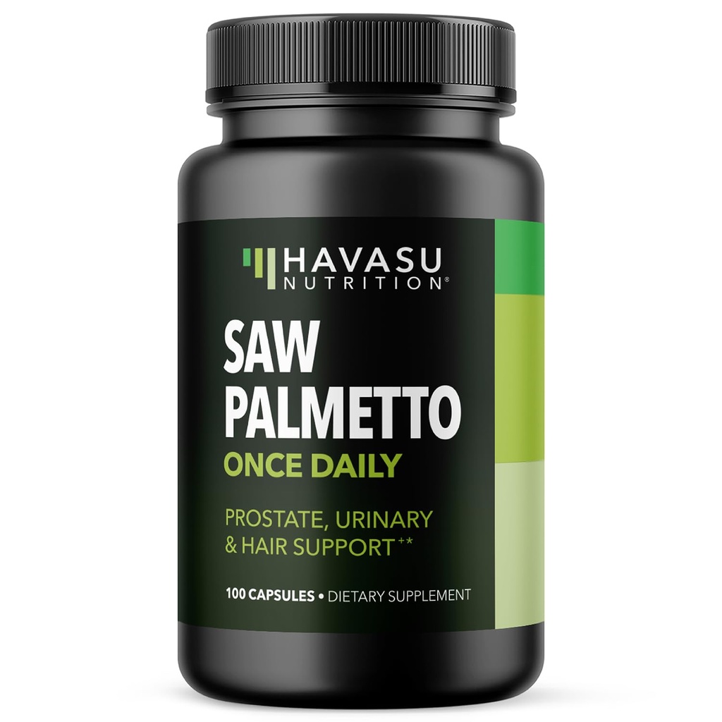 Saw Palmetto for mænd prostata sundhed supplement til fremme af urinveje funktion - 500mg per servering - 100 greve - DHT Blocker Hår Vitamin - Vegan, non-GMO kapsler, Over 3 Måned Supply