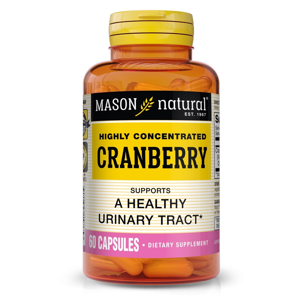 MASON NATURAL Cranberry Højt koncentreret 900 mg, 1 måned Tilgang, Antioxidant & immunforsvar, understøtter sund t, 1 pakke
