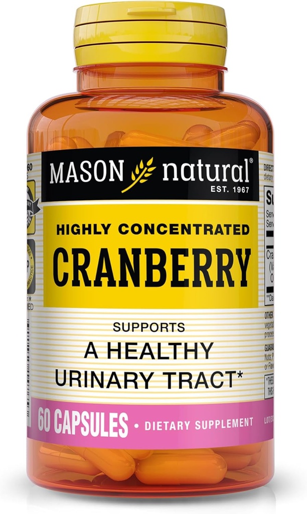 MASON NATURAL Cranberry Højt koncentreret 900 mg, 1 måned Tilgang, Antioxidant & immunforsvar, understøtter sund t, 1 pakke