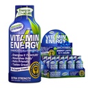 Vitamin Energy Immunum + ekstra styrke Energy Shot Blue Raspberry 12 Pack, 260mg Naturlig Koffein, B- Vitaminer, Citicolin, Green Tea, Immunitet & Focus Support, Zero Sugar, Gluten- Free 1,93 fl oz
