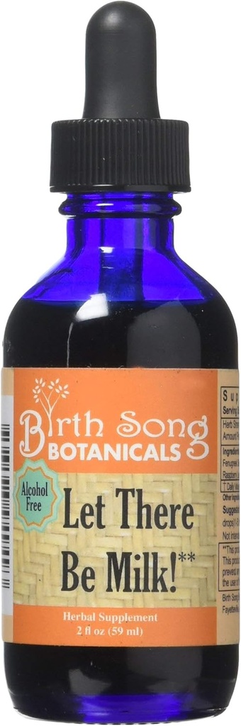 Fødsels Song Botanicals Lad der være mælk! Herbal Amning Tincture to Support Breast Milk Supply * til laktering og Pumping Moms med Bukkehorn og Geat Rue, 2oz Flaske