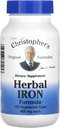 Christopher's Original Formulas Herbal Iron Formula, Natural Iron Support, 450 mg, 100 Vegetarian Capsules