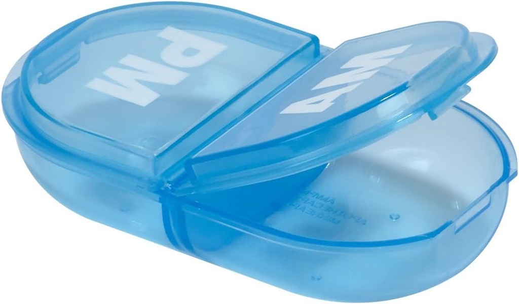 Ezy dosis rejse Pocket Pill Box og medicin, Vitamin Container, Daglig, AM PM Planner og Opbevaring, Snap Compartments, Pack of 6, Colros May Vary