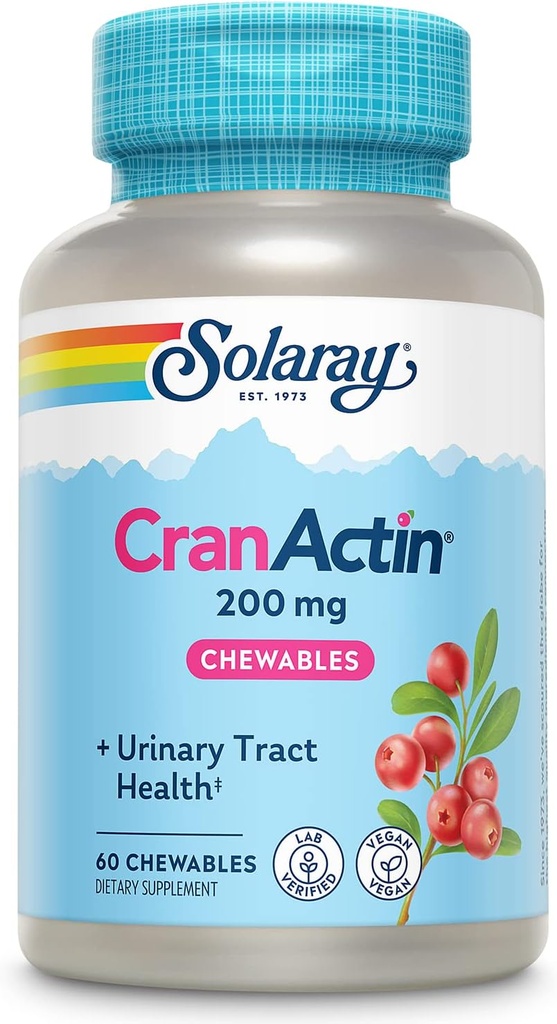 SOLARAY Cranactin 200 mg tyggetabletter
