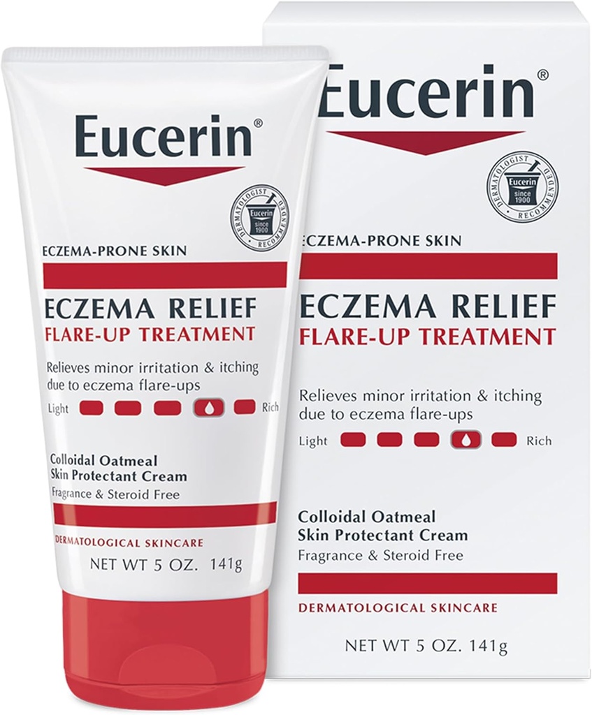 Eucerin Eksem Relief Flare- up Behandling - Giver øjeblikkelig Relief for Eksem - Prone Skin - 5 oz. Rør