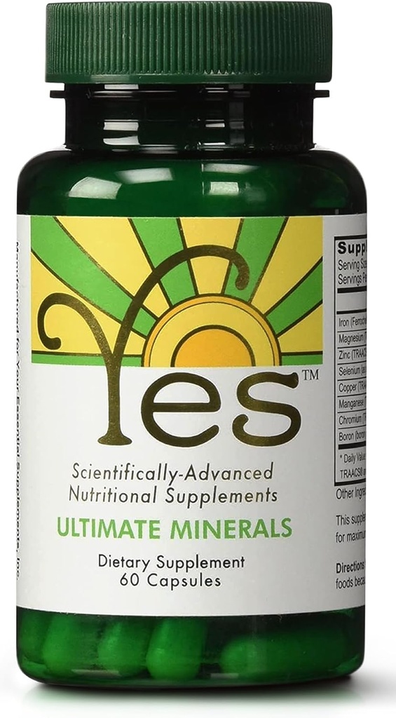 Ultimate Mineral Supplement - Chelated Magnesium, Zink, Jern, Selen, Chrom & Boron (TRAACS ®) - High- Absorption Multimineral for Energy & Immune Support - 60 Veganske kapsler