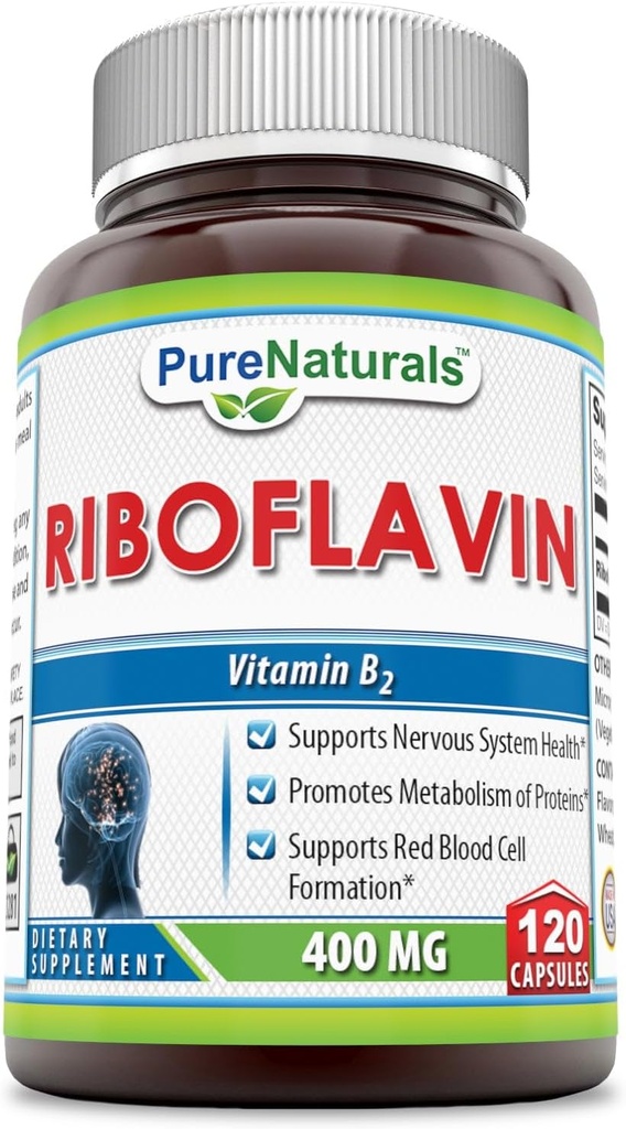 Pure Naturals Riboflavin 400 Mg 120 Kapsler