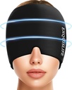 EXQUISLIFE Migraine Ice Head Wrap, Headache Relief Hat til Migræne Cap, Hot and Cold Therapy, Headache Eyes Mask for Sinus, Puffy Eyes, Tension og Stress Relief (Sort)