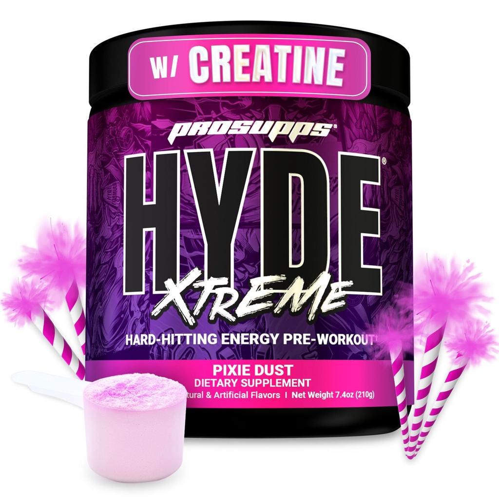 PROSUPPS Mr. Hyde Xtreme Pre Workout Pulver med Creatin, Beta Alanine & Koffein - ekstrem energi, Pumper, Focus & Performance - Fitness & Gym Kosttilskud til mænd og kvinder (Pixie Dust, 30 Servering)
