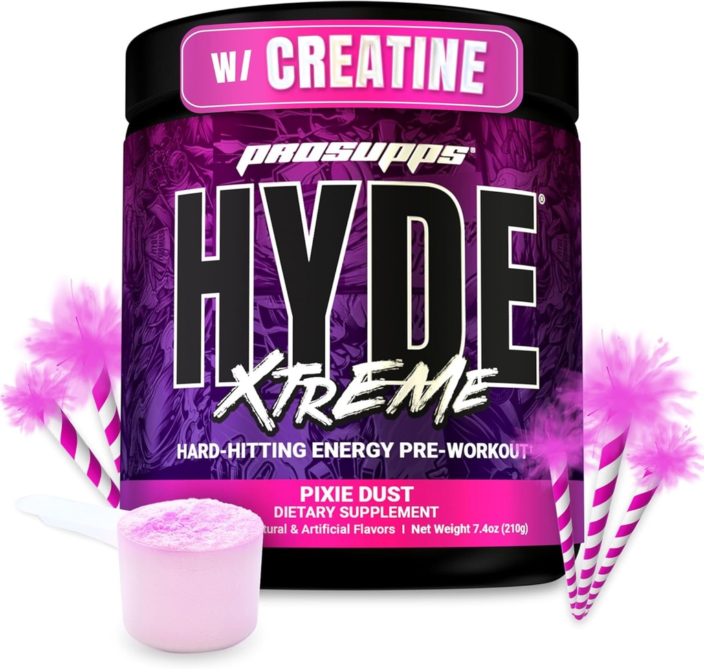 PROSUPPS Mr. Hyde Xtreme Pre Workout Pulver med Creatin, Beta Alanine & Koffein - ekstrem energi, Pumper, Focus & Performance - Fitness & Gym Kosttilskud til mænd og kvinder (Pixie Dust, 30 Servering)