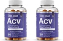 Væsentlige elementer Zero- Sugar ACV Apple Cider Vinegaver Gummies fra "The Mother" - Naturligt -Sourced, Vegan ACV Gummies med Chrom 60 Count (2 - Pack)