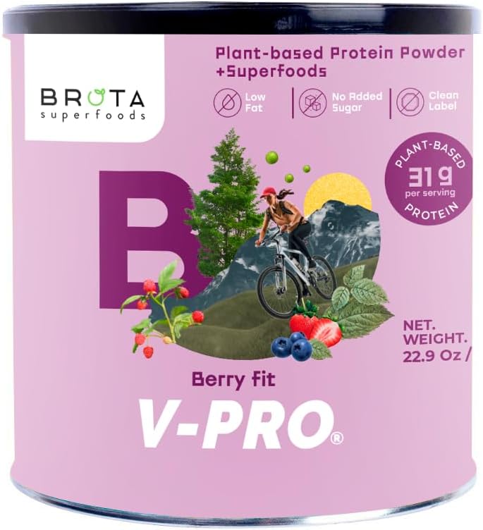 Vegansk proteinpulver - Plantbaseret protein til energi og muskel boost - Ren omrystning i Berry Blend Flavor